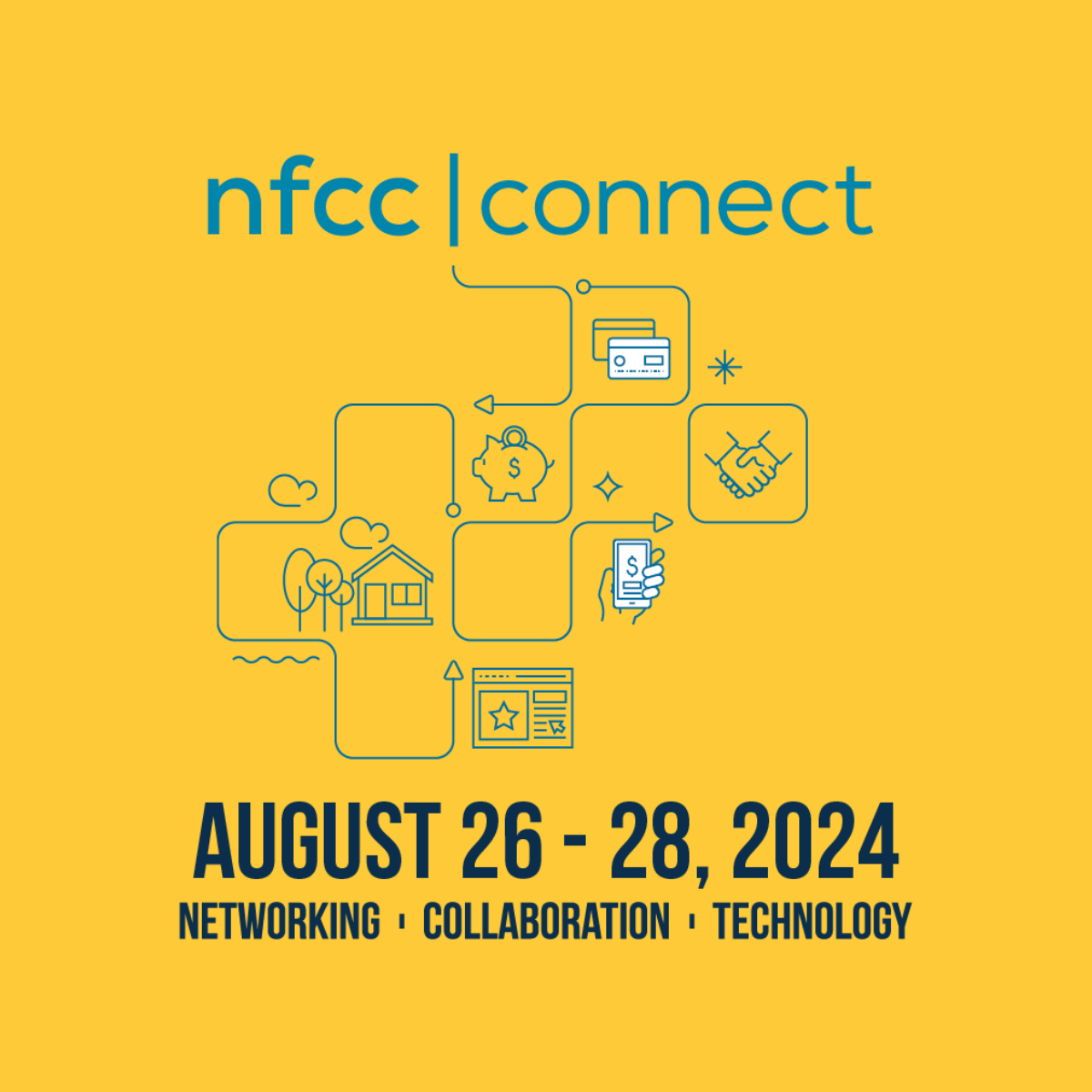 nfcc connect event picture featuring networking, collaboration and technology for August 26-28th, 2024